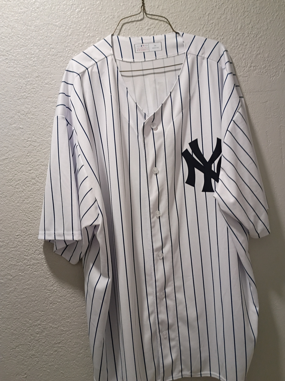 Genuine Merchandise  Yankees Cole #45 White Jersey with Navy Pinstripes Size 4XL